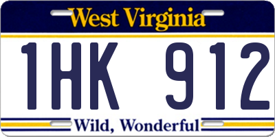 WV license plate 1HK912