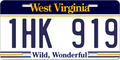 WV license plate 1HK919
