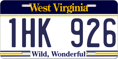 WV license plate 1HK926