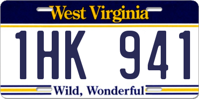 WV license plate 1HK941