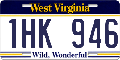 WV license plate 1HK946