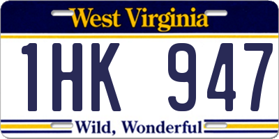 WV license plate 1HK947
