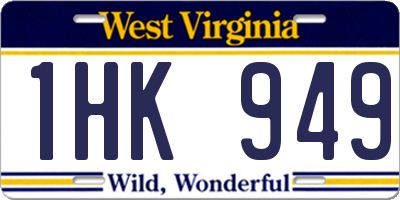 WV license plate 1HK949