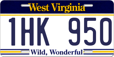 WV license plate 1HK950
