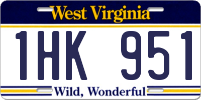 WV license plate 1HK951