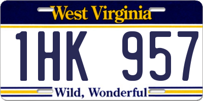 WV license plate 1HK957