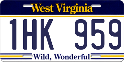 WV license plate 1HK959