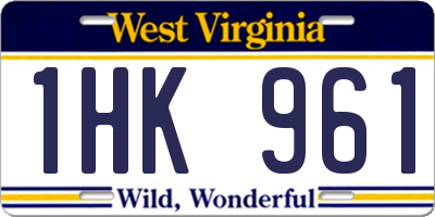 WV license plate 1HK961