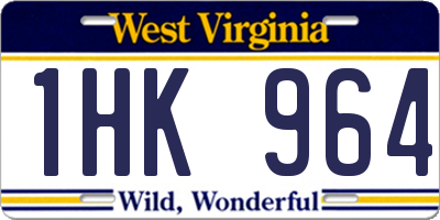 WV license plate 1HK964