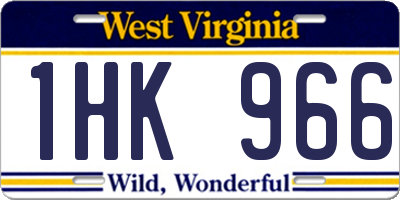WV license plate 1HK966