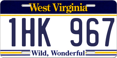 WV license plate 1HK967