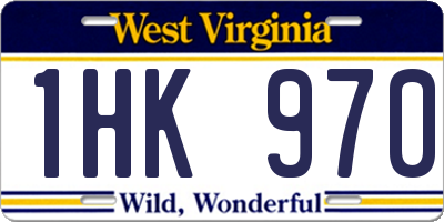 WV license plate 1HK970