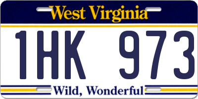 WV license plate 1HK973