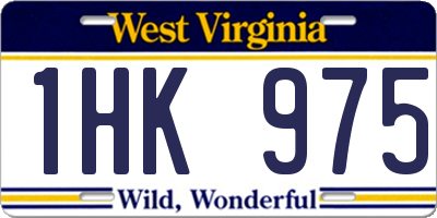WV license plate 1HK975
