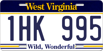 WV license plate 1HK995