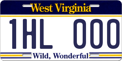 WV license plate 1HL000