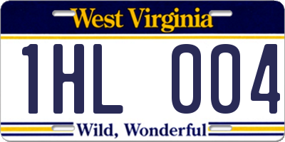 WV license plate 1HL004