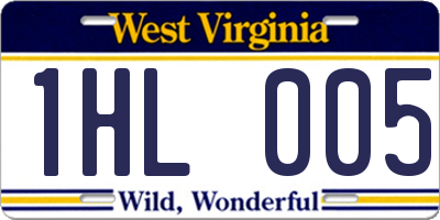 WV license plate 1HL005