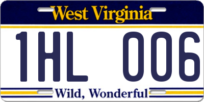 WV license plate 1HL006