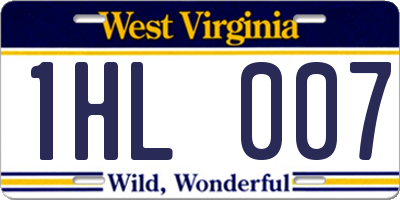 WV license plate 1HL007