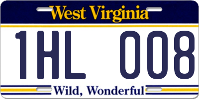 WV license plate 1HL008