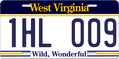 WV license plate 1HL009