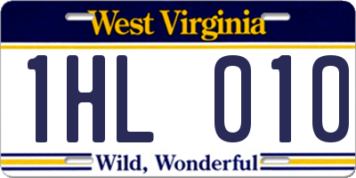 WV license plate 1HL010