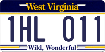 WV license plate 1HL011