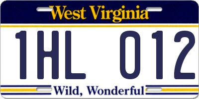 WV license plate 1HL012