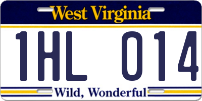 WV license plate 1HL014