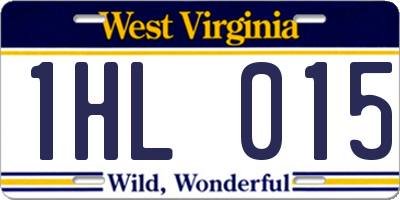 WV license plate 1HL015