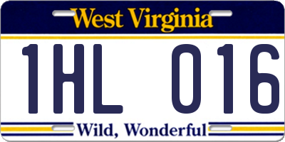 WV license plate 1HL016