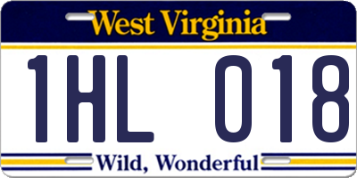 WV license plate 1HL018