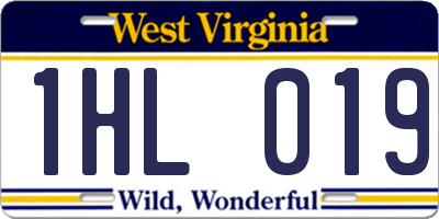 WV license plate 1HL019