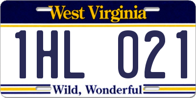 WV license plate 1HL021