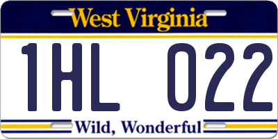 WV license plate 1HL022