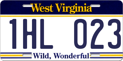 WV license plate 1HL023