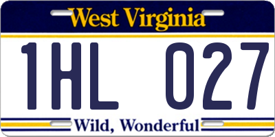 WV license plate 1HL027