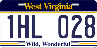 WV license plate 1HL028