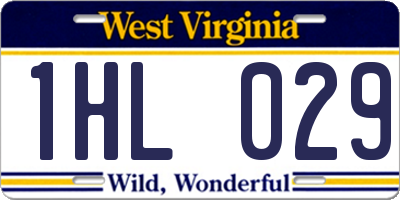 WV license plate 1HL029