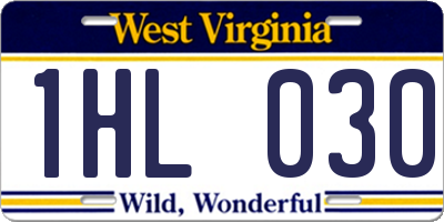 WV license plate 1HL030