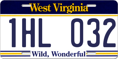 WV license plate 1HL032