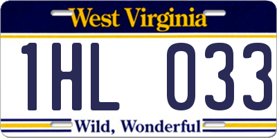 WV license plate 1HL033