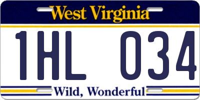 WV license plate 1HL034