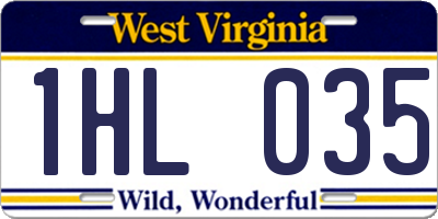 WV license plate 1HL035