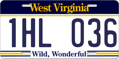 WV license plate 1HL036