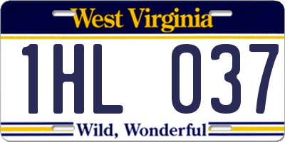 WV license plate 1HL037