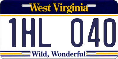 WV license plate 1HL040
