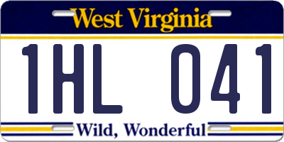 WV license plate 1HL041