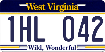 WV license plate 1HL042